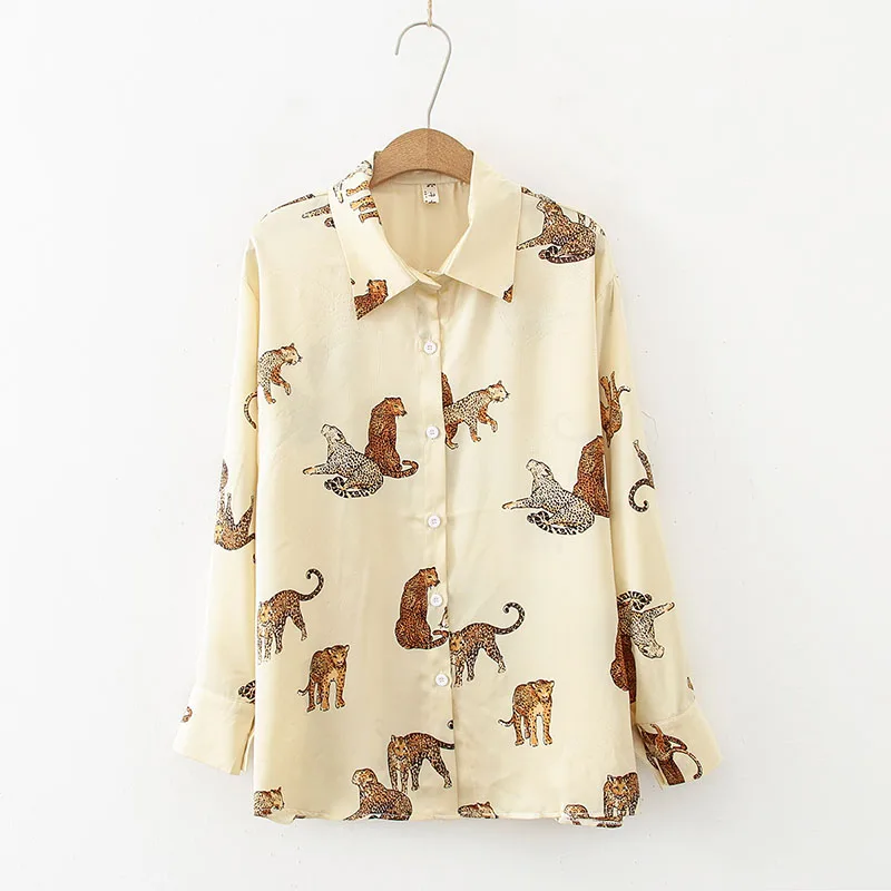 

2020 Winter & Autum young Leopard animal print Long sleeve printing shirt
