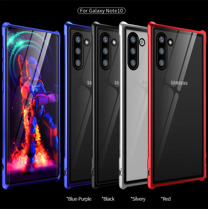 Алюминиевый металлический бампер для Samsung Note10 + задняя крышка из закаленного