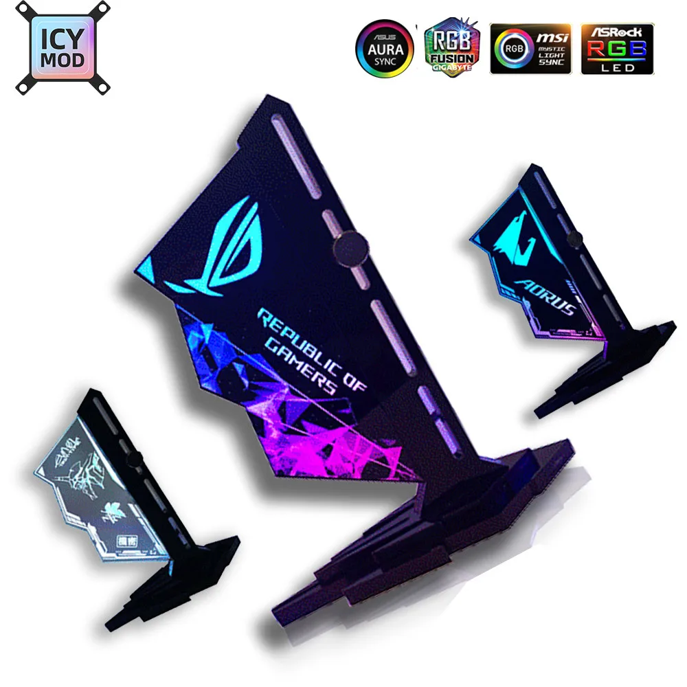 Вертикальный кронштейн для видеокарты ROG Belief 12 В/5 В AURA SYNC держатель VGA кулер воды с