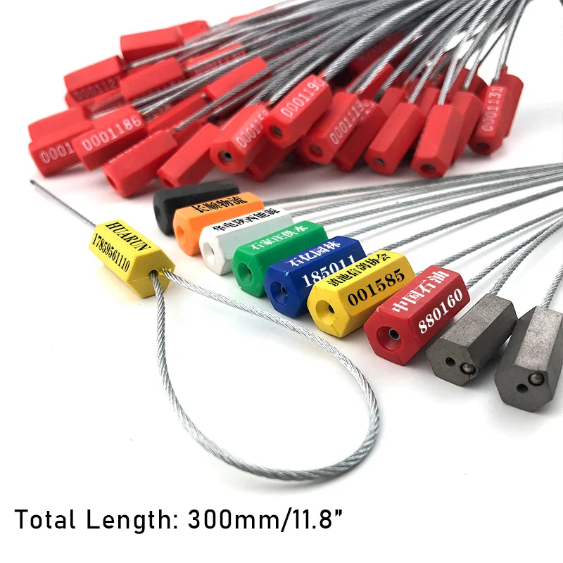 10pcsSteelWireSecuritySealsNumberedDisposableStainlessCablezip