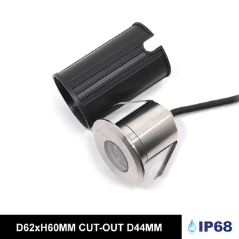 

3W Underwater Light IP68 12V Stainless Steel Outdoor Park Street Hallway Floor Lighting Stairway Corner Recessed Spotlight D44mm