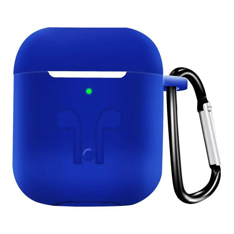 Синий Утолщение для Airpods2 защитный корпус 1 поколение универсальная версия беспроводной Bluetooth наушники силиконовый защитный чехол - Цвет: Синий