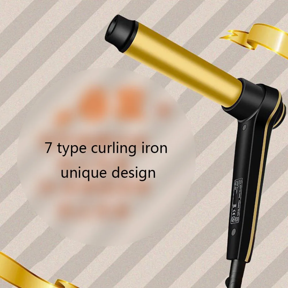 

Hair Curler Wand Professional Curling Gold Ceramic Roller LCD Digital Display Beauty Salon Styling Tools EU US AU UK Plug