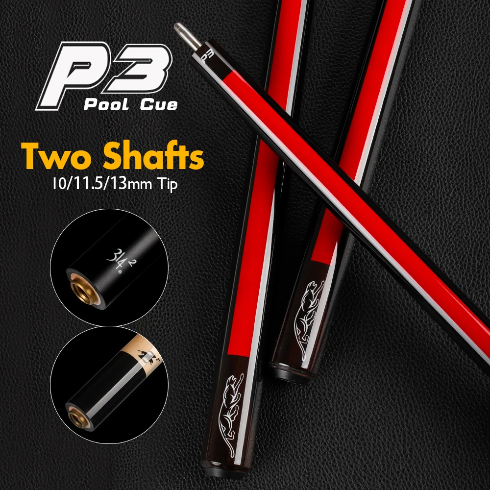 

PREOAIDR 3142 P3 Billiard Pool Cue Carbon Maple Shaft Stick Billiard Cue Uni-loc Joint Smooth Wrap Kit Professional Play Stick