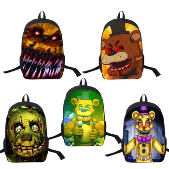 

16 Inch Backpacks Five Nights At Freddy's FNAF Schoolbag Backpack Kid Double Layer Bag Fashion Casual Travel Bagpack school Bags