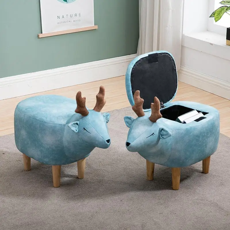 Креативный стул для смены обуви с оленем домашней двери сидячий из массива