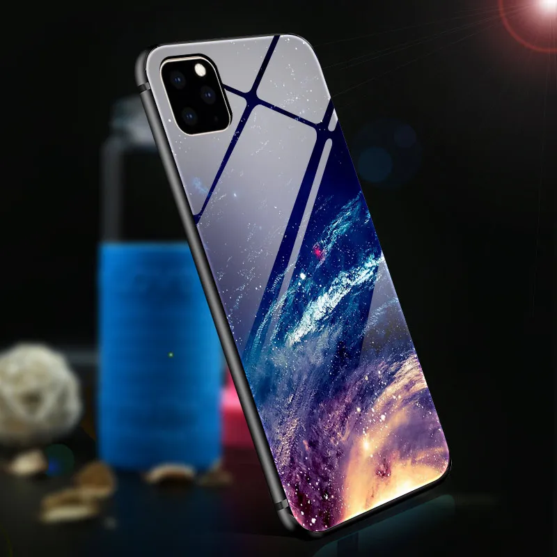 Для iPhone 11 Pro Чехол из закаленного стекла PC задняя Жесткая Крышка для iPhone 11 Pro Max чехол из ТПУ бампер для iPhone 11 Coque