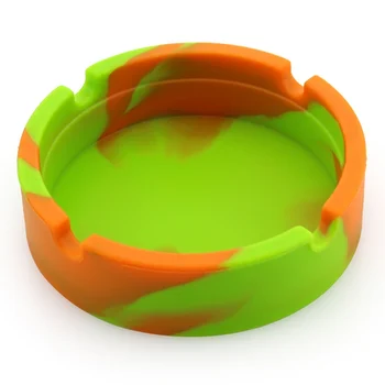 

Silicone Rubber Ashtray Fluorescent Ashtray Soft Round Ecological Smoke Holder Smoking Portable 1