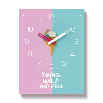 

Nordic Decorative Marble Printing Wall Clocks Silent Quartz Vinyl Hanging Clock Modern Design Multi-colored Home Décor