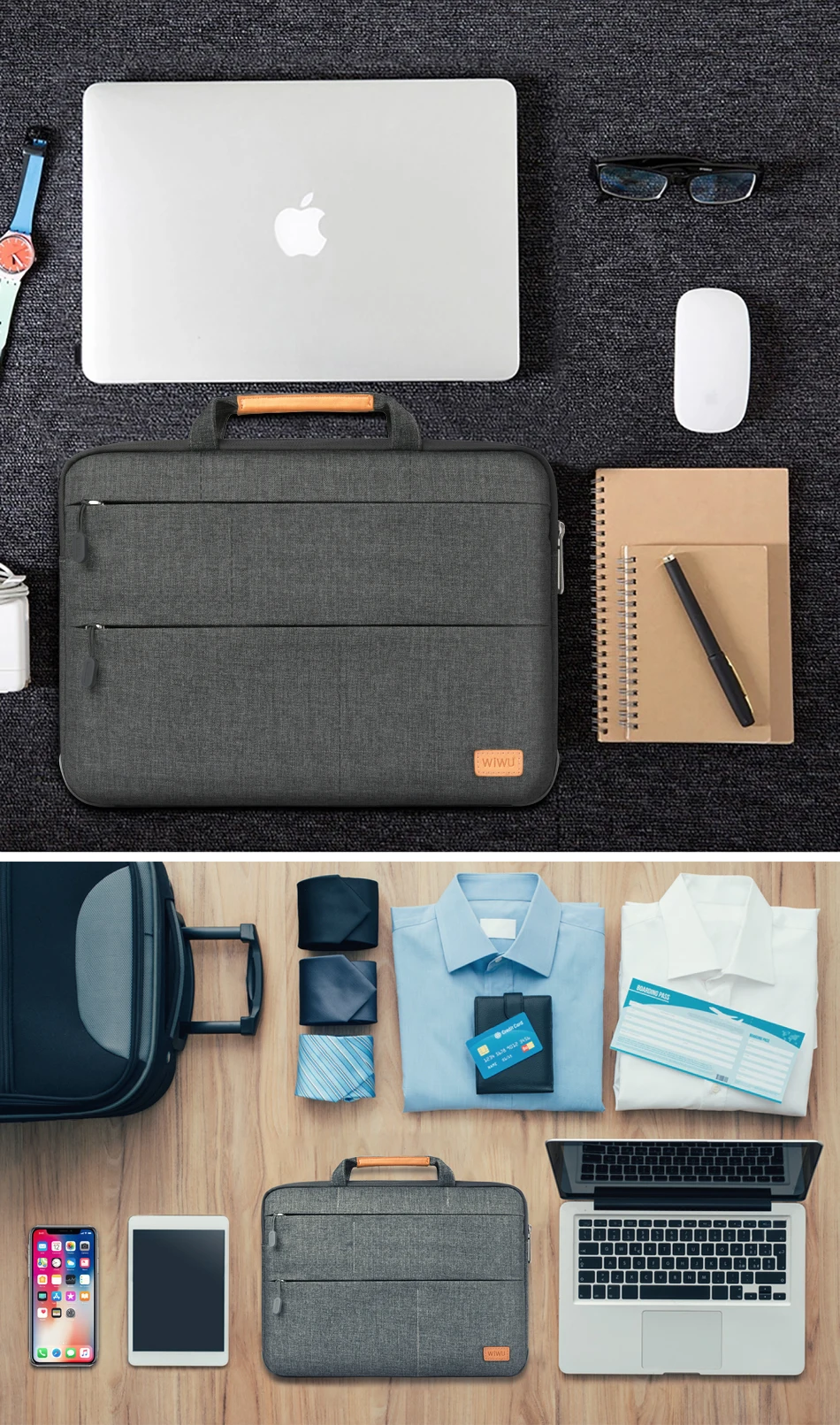 Портативная сумка для ноутбука, многокарманная водонепроницаемая сумка для ноутбука MacBook Air Pro 13 15 lenovo Dell, сумка для ноутбука с подставкой