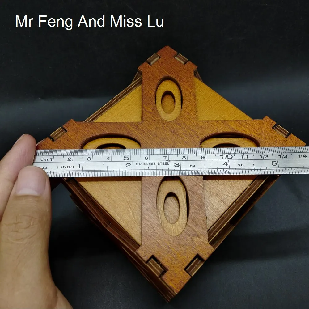 Secret Cross Puzzle Box Brain Teaser Difficult Wood Model Gift Toy Game 4