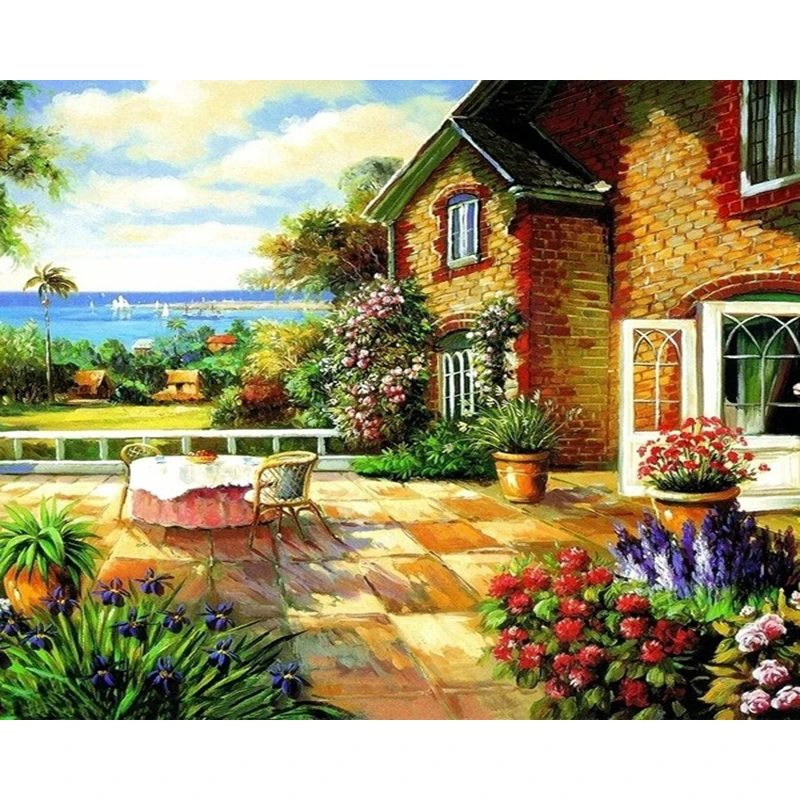 

Scenery Oil Picture By Number Landscape Color Frame On Canvas Handmade Drawing Painting By Number Acrylic Paint Home Decortion
