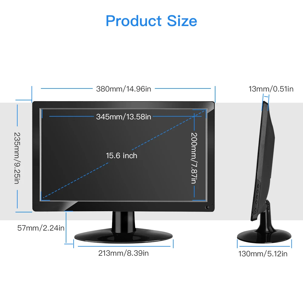 Eyoyo 15 6 inch LCD Monitor Screen IPS 1920x1080 with HDMI AV VGA BNC USB Input 4