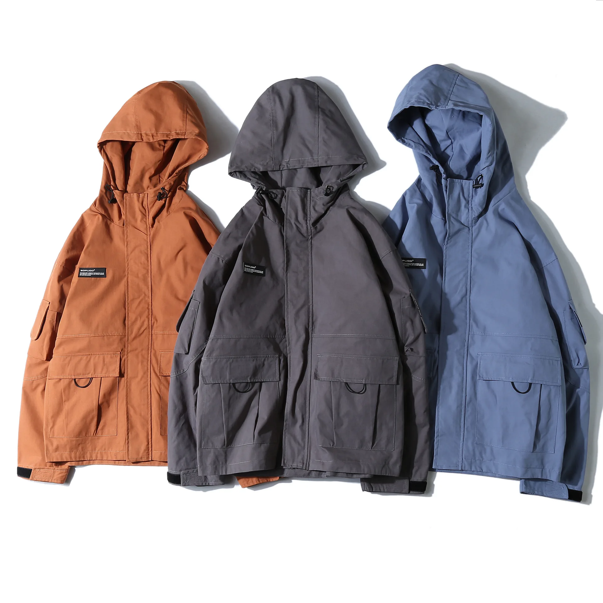 

Wu Air Spring Workwear Coat Men's Korean-style Trend Casual Hooded Jacket Loose-Fit Popular Brand Tops Retro Spring And Autumn
