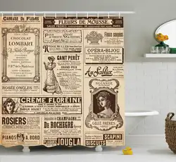 Винтажные старинные Новости бумажный журнал французские картонные надписи художественный дизайн ткань Ванная комната Декор коричневый