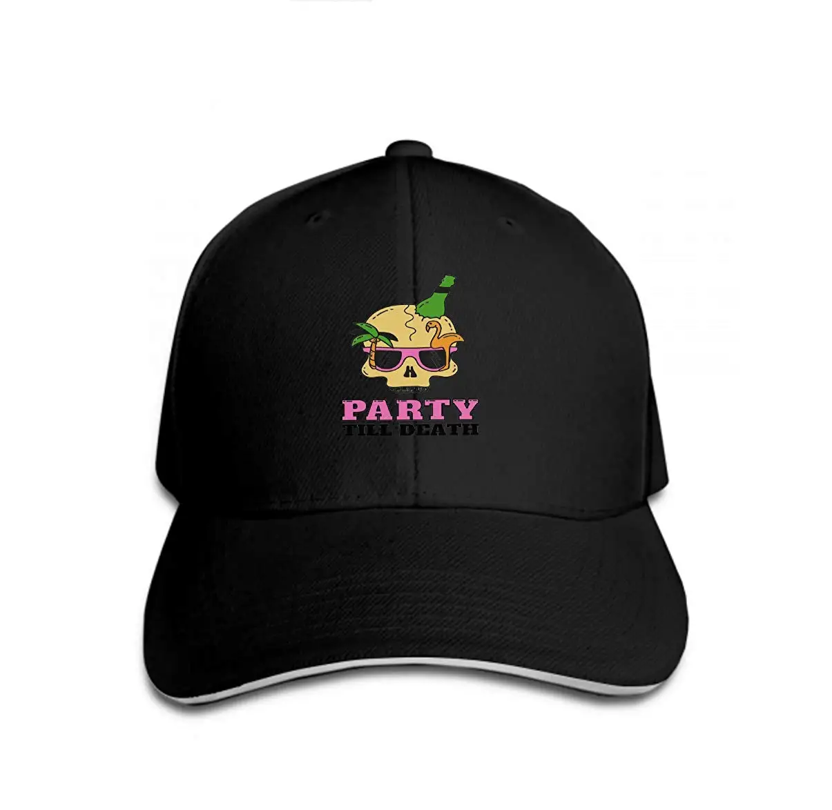 TSDFCAdjustable Cotton Hat Fashion Denim Baseball Cap Party Skull Design Flyers Isolated White Background | Аксессуары для одежды