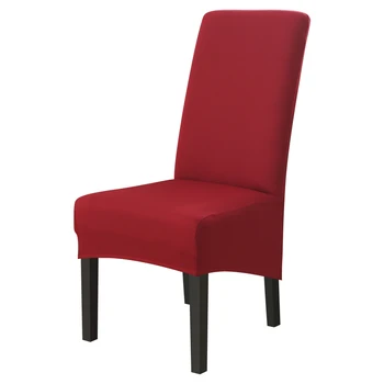 

1/2/4/6PCS Wine red Chair Cover Solid Color Spandex Elastic Chair Covers For Dining Room Kitchen Wedding Banquet Hotel