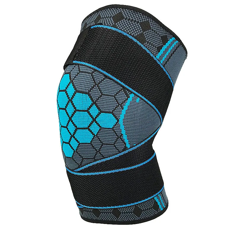 

1PCS Printing Knee Support with Adjustable Bandage Highly Elastic Breathable Compression Basketball Fitness Knitted Kneepad