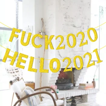 

Party Decorations Hanging Home Living Room Porch Glitter Hello 2021 Cheerful Bedroom Door Happy New Year Banner Office Bunting