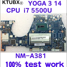 BTUU1 NM-A381 для lenovo YOGA 3 14 YOGA3 14 ноутбук материнская плата 5B20H35602 5B20H35614 Процессор i7 5500U DDR3 тесты работы