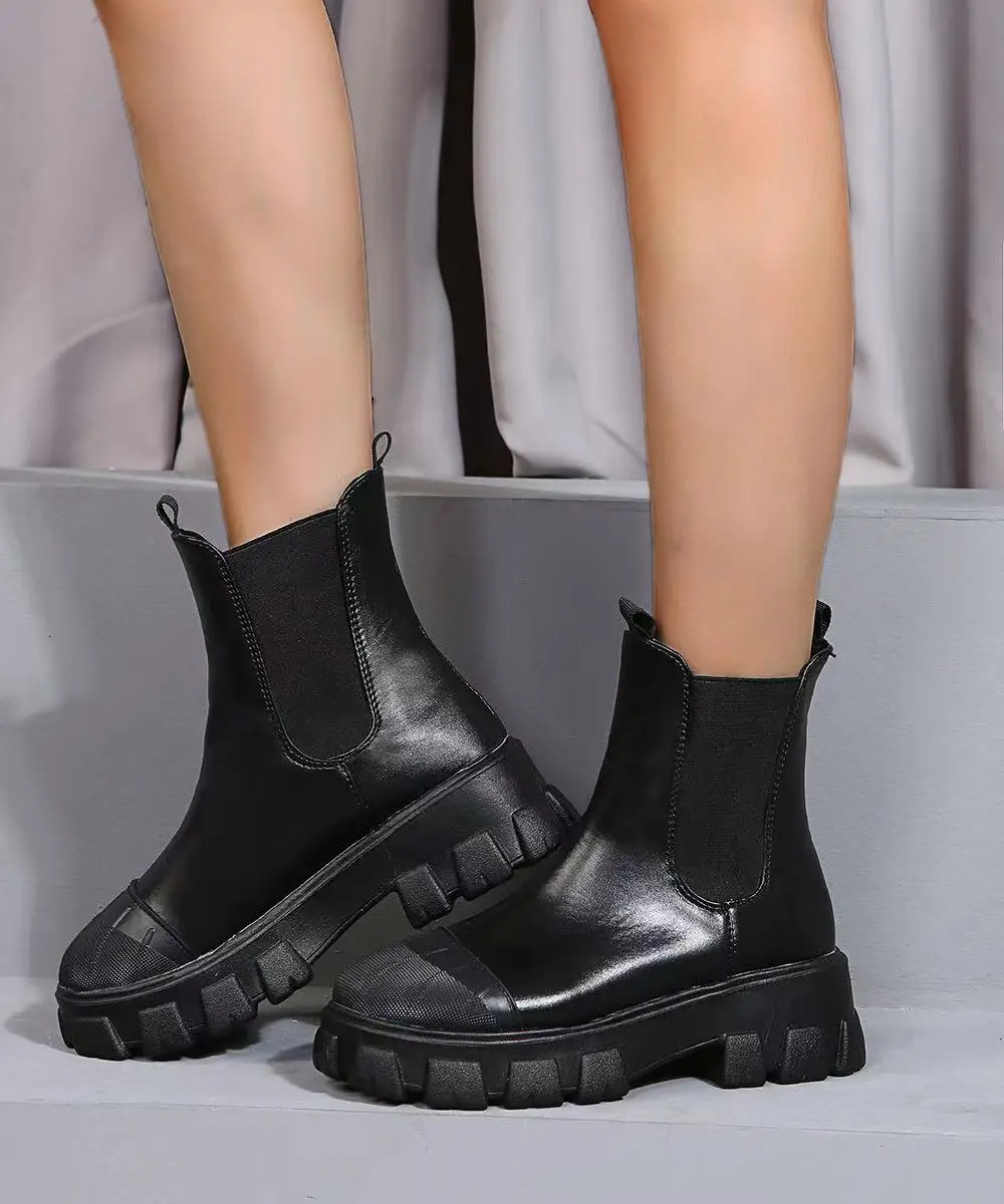 Fashion Women's Shoes Martin Boots 2021 Autumn and Winter Women's Boots Women's Thick Soled Thick Heel Chelsea Platform Shoes