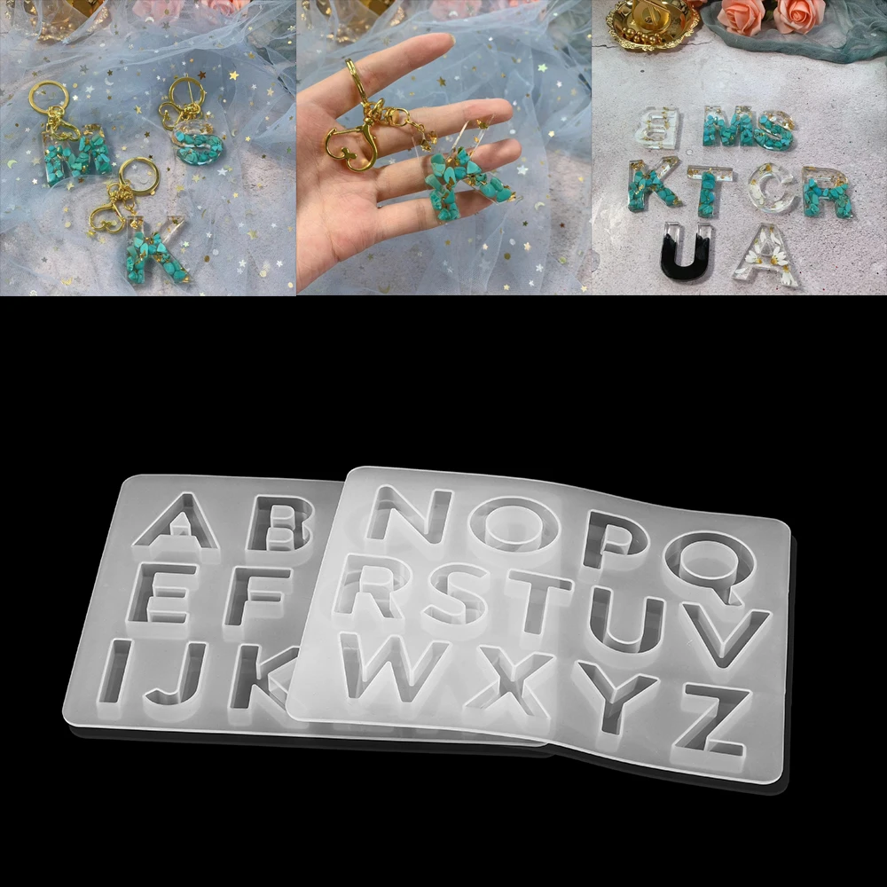 

7 Style English Alphabet Silicone Molds Letter Epoxy Resin Casting Mold For DIY Jewelry Making Findings Art Supplies Components