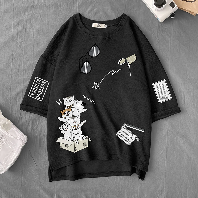 半袖tシャツメンズのための22夏のプリント黒 白tシャツトップtシャツブランドファッション服プラスサイズm 5xl Oネック T Shirts Aliexpress