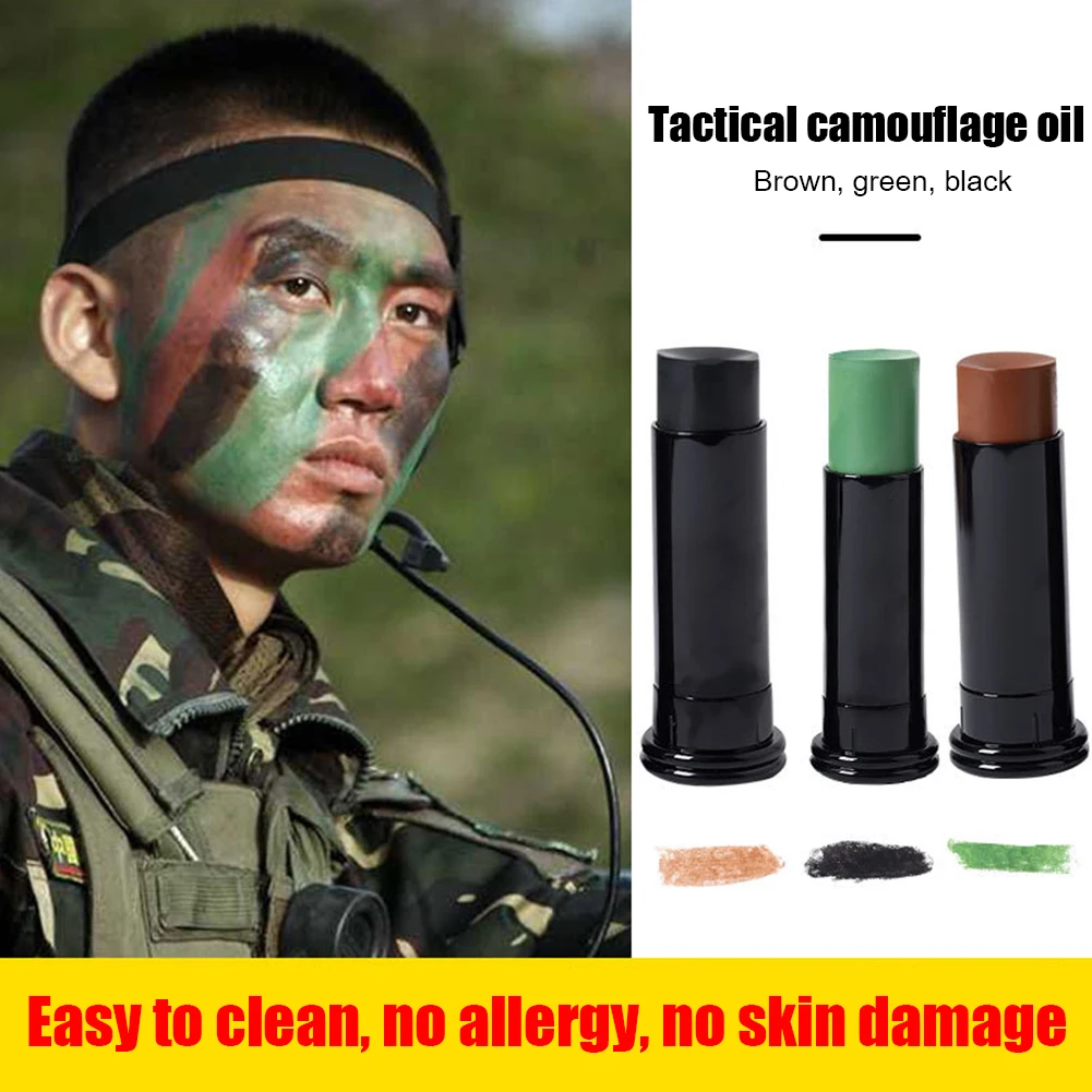 3pcs Woodland Camouflage Camo Color Cream Body Face Paint Tube Stick For Outdoor Field Camouflage Oil Suit For camouflage body paint