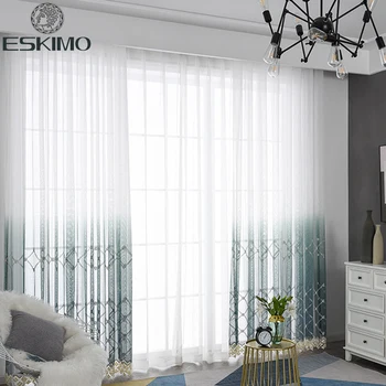 

ESKIMO High-end Luxury Tulle Curtains for Living Room Bedroom Kitchen Exquisite Workmanship Window Curtains Sheer Curtains