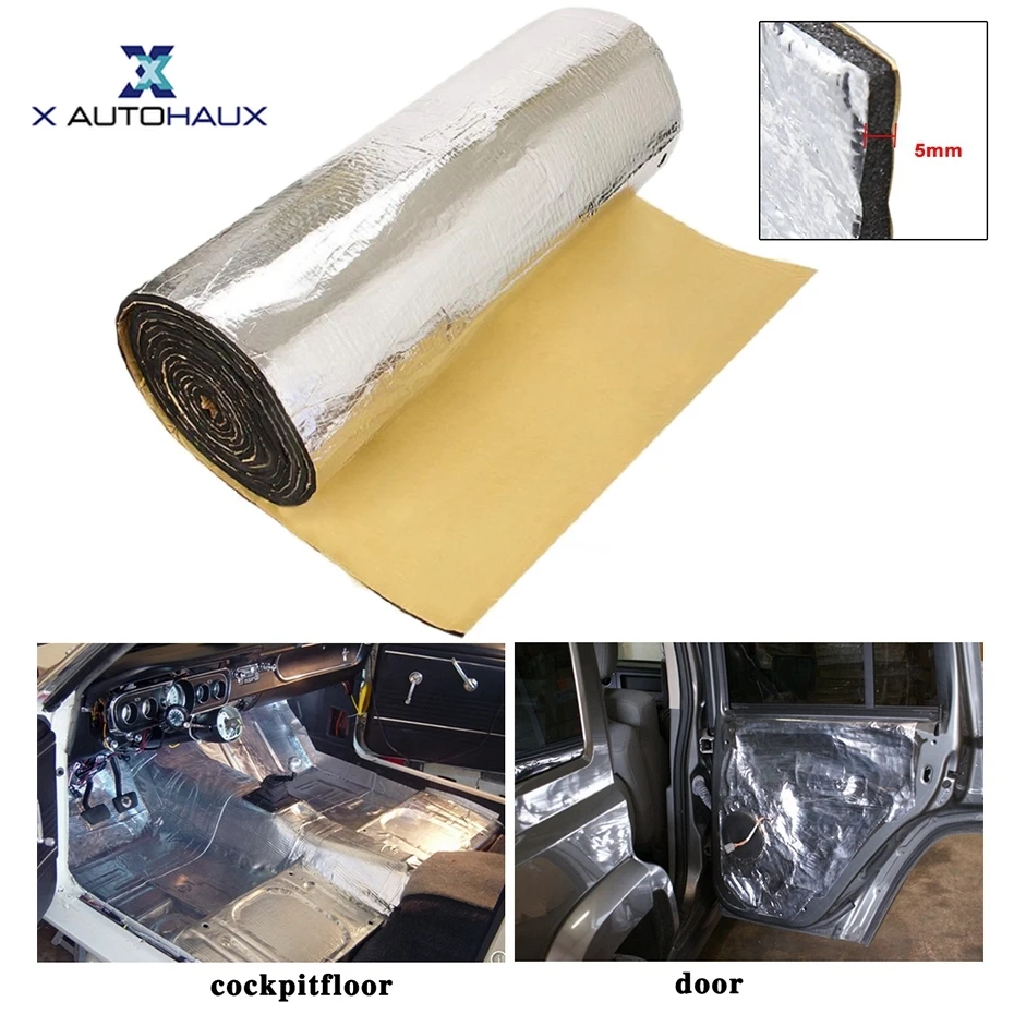 X Autohaux 5mm Thick 0 300 500cm 100cm Car Hood Door Heat Sound Deadener Insulation Mat Heat Noise Insulation Deadening Mat Sound Heat Insulation Cotton Aliexpress