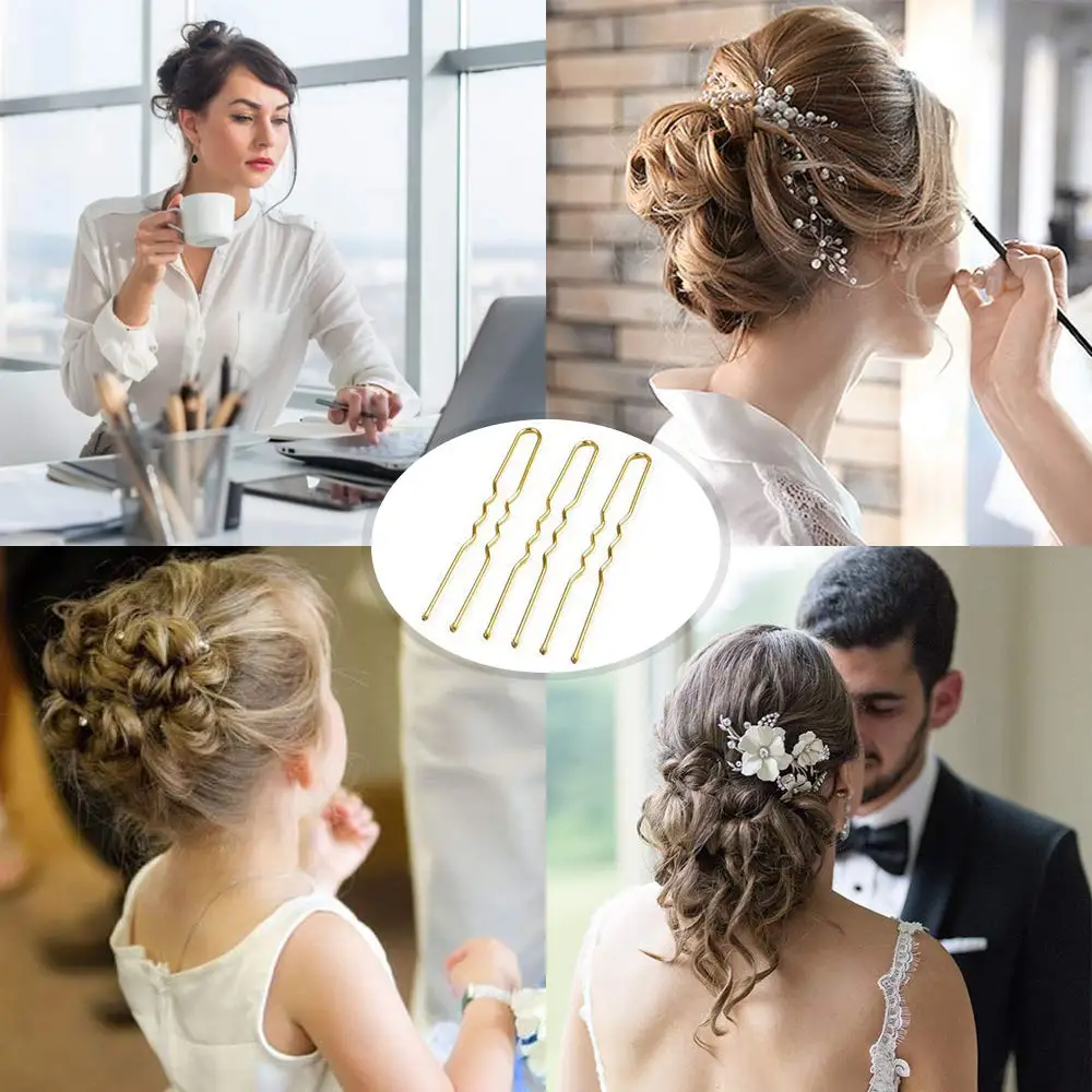 New style Blonde Bobby Pins U Shaped Hair Pins Gold/Black/Brown/Sliver Hair Pins for Buns for Women Girls (2/2.4 inch)