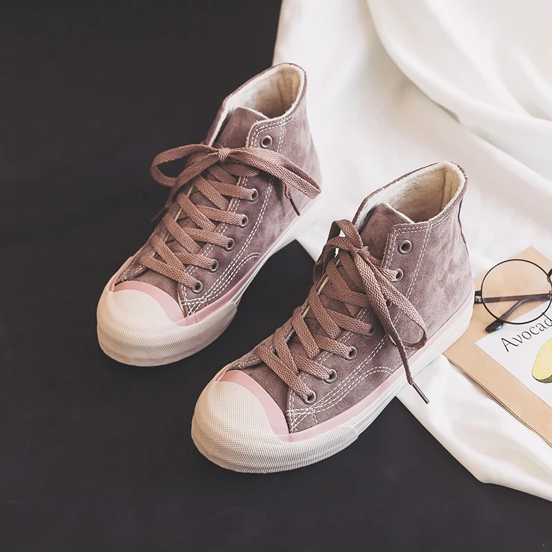 Zapatillas mujer; Повседневная зимняя теплая обувь; женские повседневные кроссовки; обувь на меху для девочек и студентов; высокое качество; известный бренд; Новое поступление
