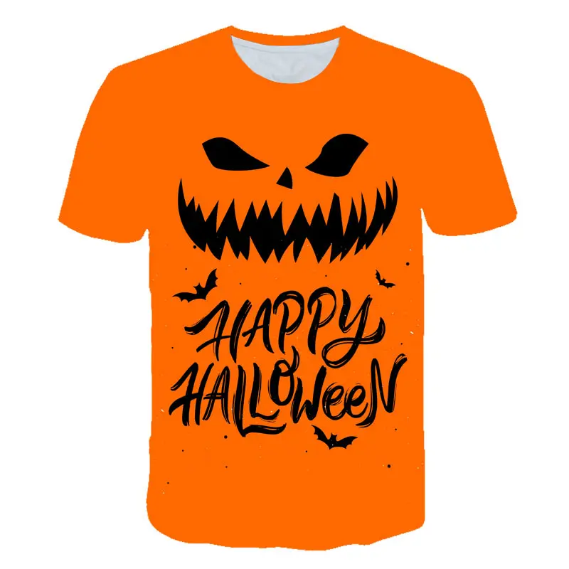 Светящиеся в темноте тыквы на Хэллоуин, крутая футболка для детей, мальчиков и девочек, летняя футболка детская футболка в стиле хип-хоп для малышей - Цвет: picture color