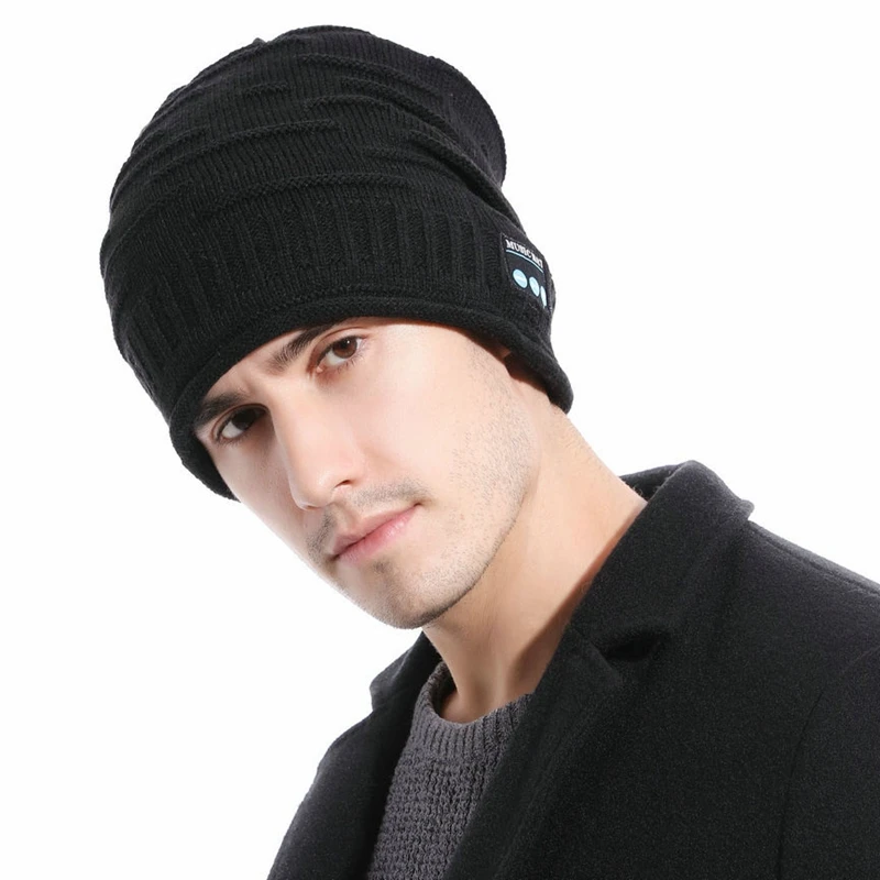 Bluetooth Music Warm Beanie Hat Wireless Smart Cap Headset Headphone Speaker Mic