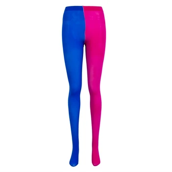 

Women Sexy Patchwork Tights Stretchy Pantyhose Fashion Elastic Candy Color Long Socks