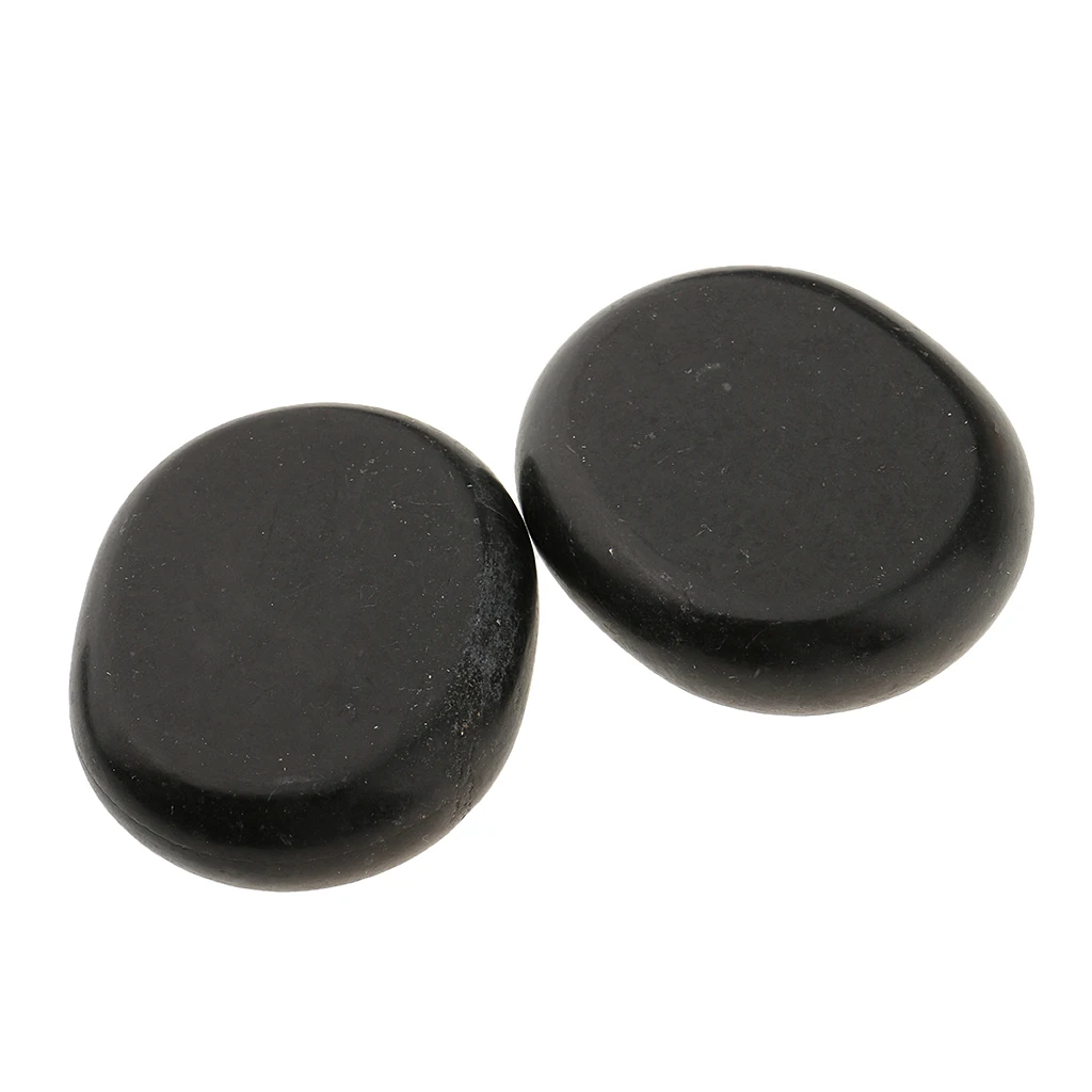 4pcs/ lot Large Spa Hot Rocks Relaxing Massage Stones for Pain Relieving Natural Basalt Kit -5x6 cm Black