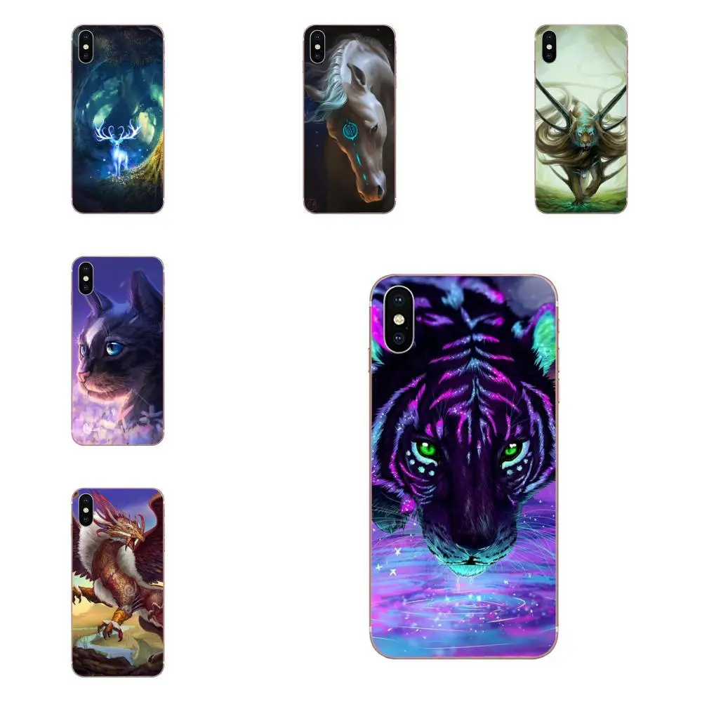 Красивые фантазийные животные для Apple iPhone 4 4s 5 5C 5S SE 6 6S 7 8 Plus X XS Max XR TPU чехол