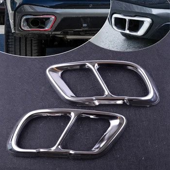 

CITALL 2PCS Chrome Stainless Steel Exhaust Mufflers Cover Trim Fit for BMW X5 G05 X7 G07 2019 2020