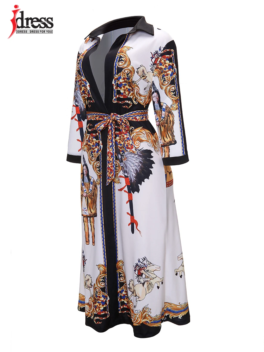 IDress Runway Design 2020 Sexy V Neck Party Dress Horses Print Dress Elegant Midi Dress for Women Slim Casual Bodycon Dresses (5)
