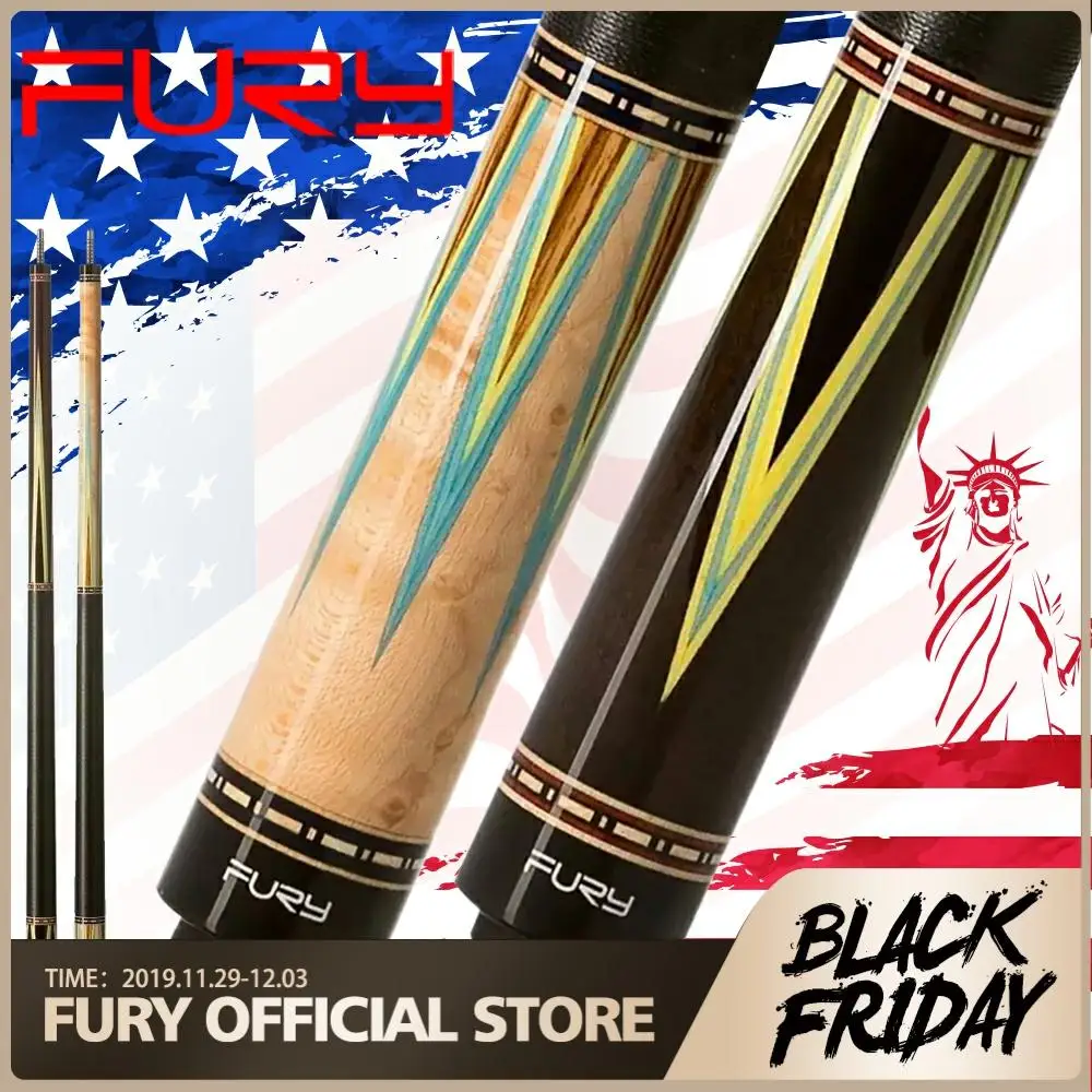 

FURY CI Pool Cue 13mm Tiger Everest Tip Half Technology HTE Shaft High Quality Pointed Process Inlay Butt Technologia Billiard