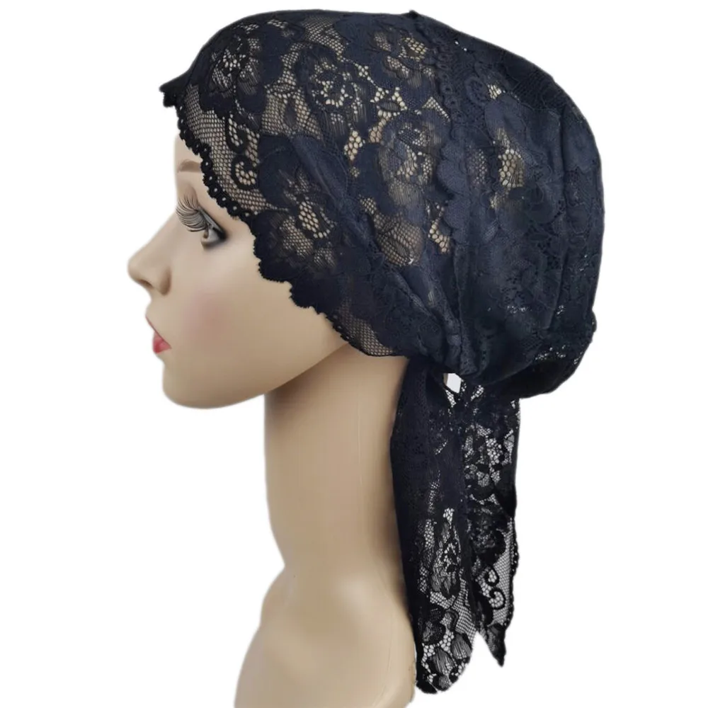 Lace Underscarf Muslim Hijab Inner Cap Women Ninja Hat Beanie Bone Bonnet Women Hair Loss Cover Headwear Head Scarf Wrap Turban