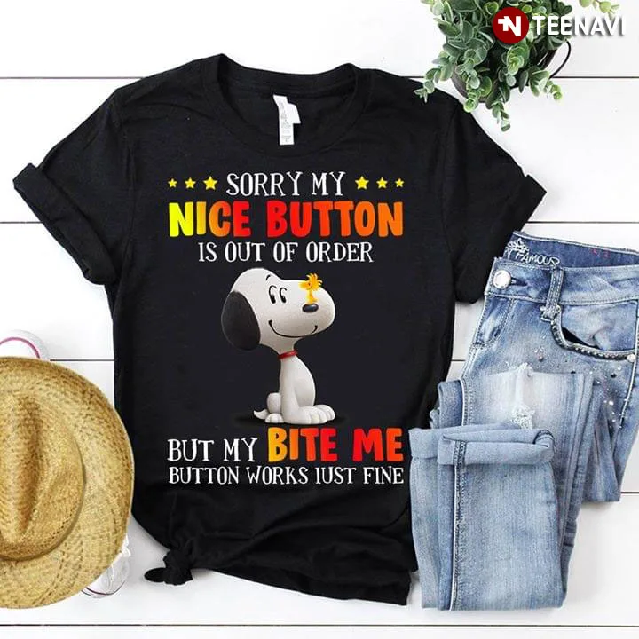 Snoopy извините моя хорошая пуговица не в порядке но Кнопка Bite Me работает просто