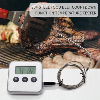 

Digital BBQ Thermometer, Meat Thermometer, Oven Thermometer with Timer and Stainless Steel Probe, Kitchen Cooking Thermometer^_^
