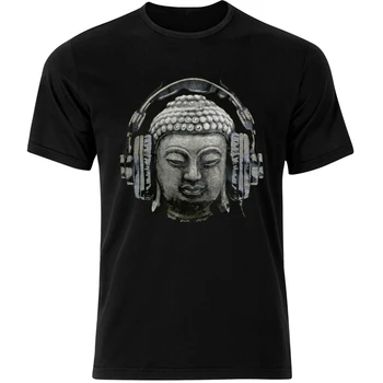 

Buddha Banksy Headphones Quirky Street Art Graffiti Mens Tshirt Top AB38 Tee Shirt Loose Size tee Tops