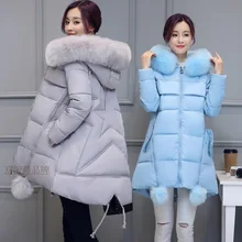 Зимнее пальто для беременных, длинный утепленный пуховик с капюшоном, повседневное пальто для беременных женщин, одежда для беременных, верхняя одежда размера плюс S-5XL