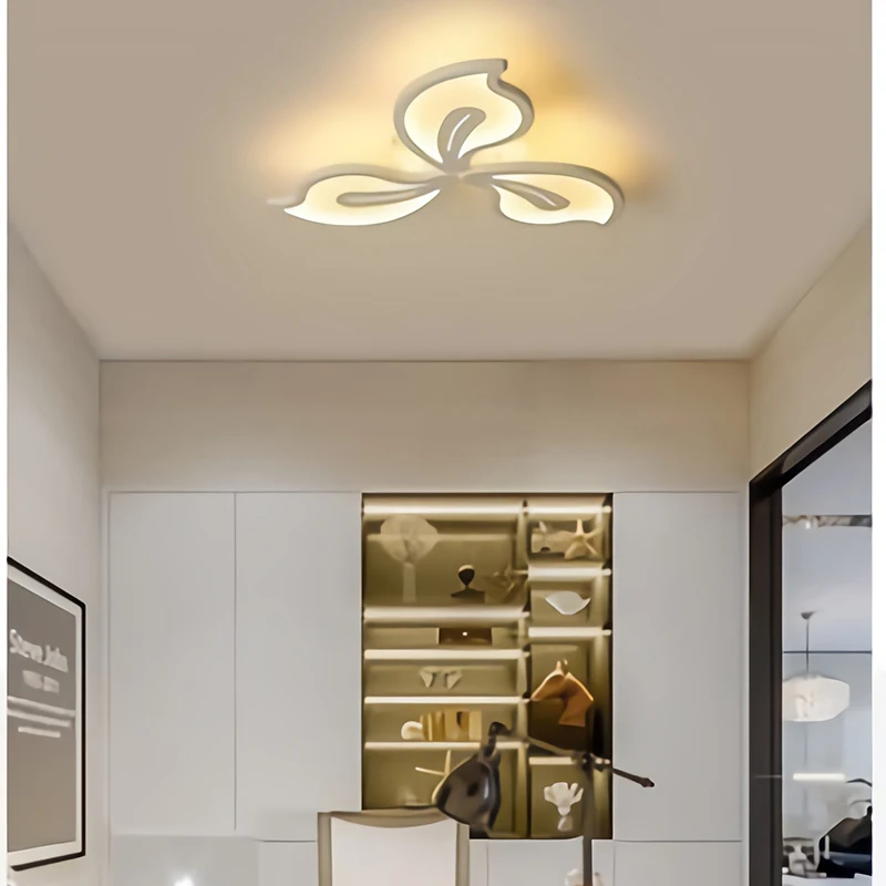 Современный светодиодный потолочный светильник, спальня, фойе, столовая, kitchern deco, люстры, дизайн, черный и белый цвет, домашнее Дистанционное затемнение, светильник