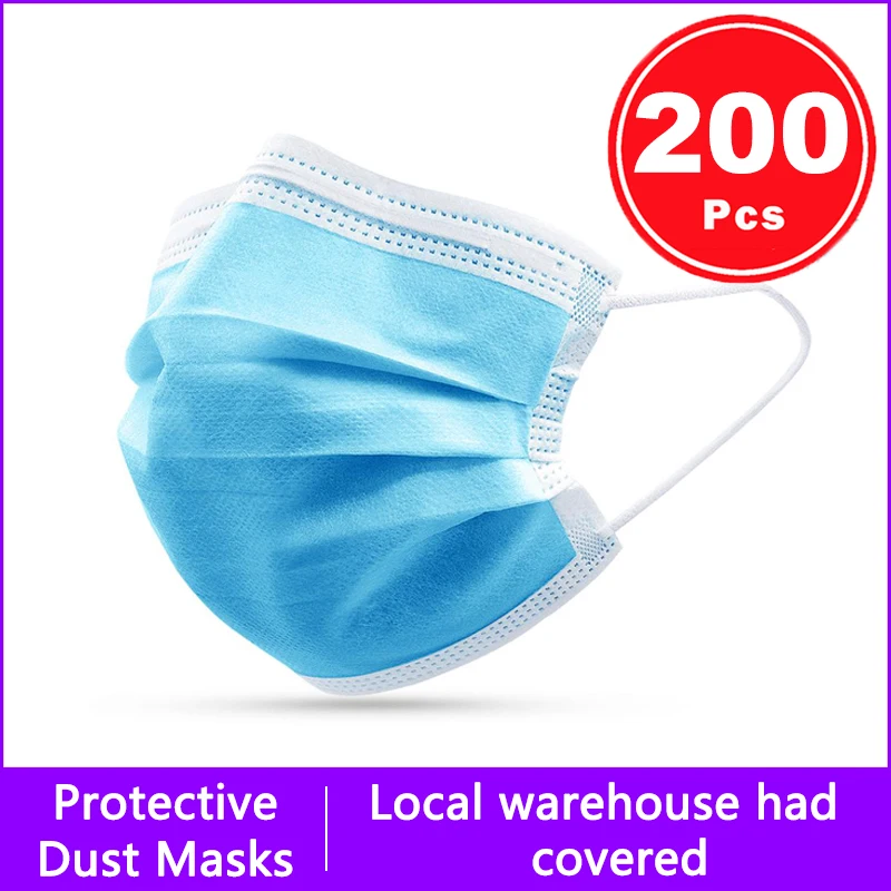 

3 Layer protection dust Masks Face Mask Disposable Mask Elastic Ear Loop Breathable Anti-Dust Filter Mask Respirator