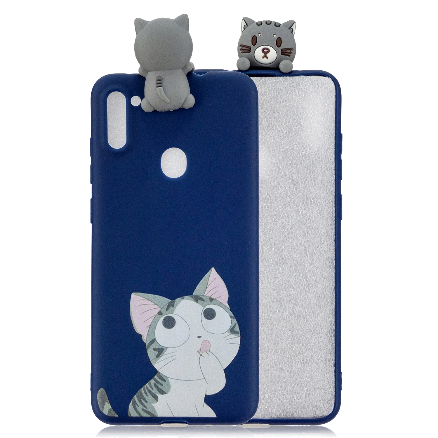 Чехол для Galaxy A11 Samsung A01 A21S A31 A41 чехол S20 + 3D Kawaii Единорог панда Медведь Чехлы A51 A71 A20S