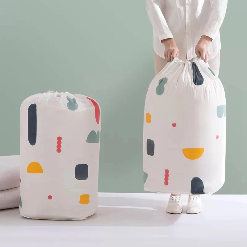 Collapsible Storage Bag Beam Mouth Clothes Blanket Quilt Organizer Travel Closet Toy Bags Large Geometry Capacity Bages | Дом и сад