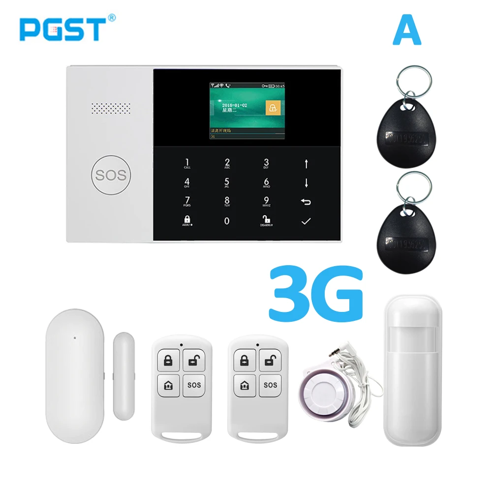 PGST 3g wifi GPRS беспроводная домашняя система охранной сигнализации и охранная домашняя сигнализация с Android ISO сигнализация для жилых помещений - Цвет: 3G set A